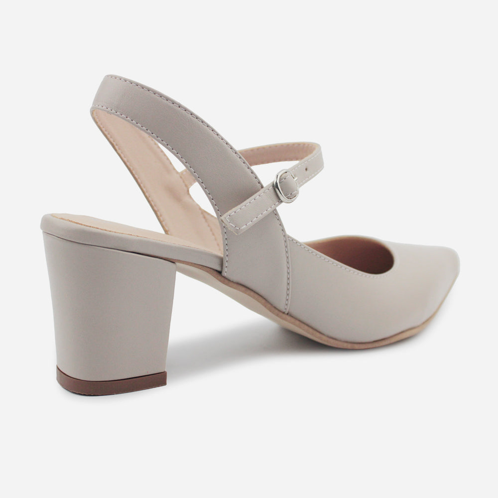 Tacones chelsea de cuero para mujer - Taupe