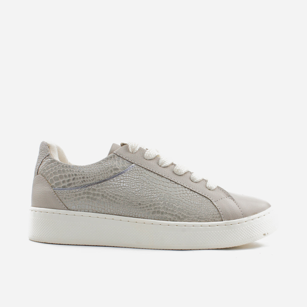 Tenis Sneakers namibia de cuero para mujer - Gris