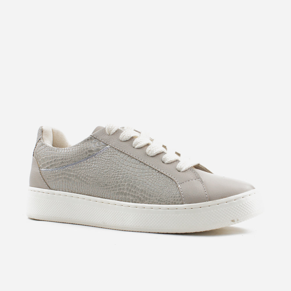 Tenis Sneakers namibia de cuero para mujer - Gris