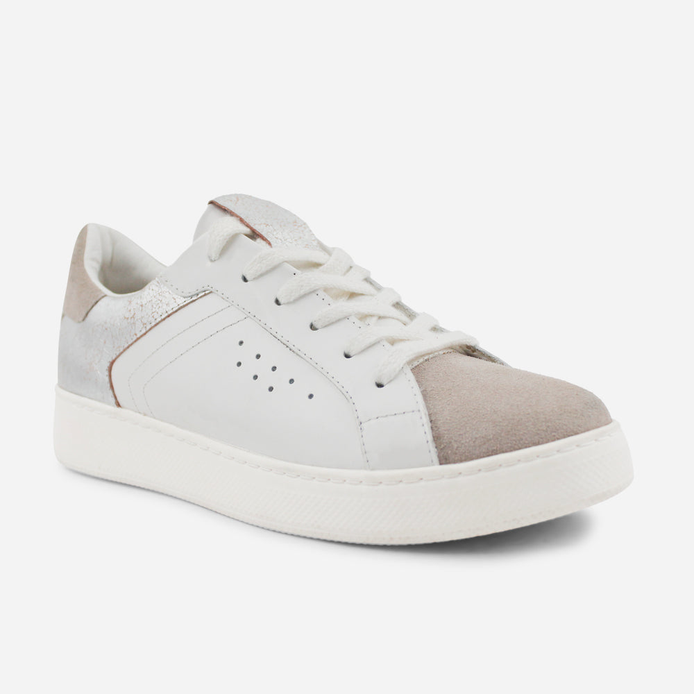 Tenis Sneakers mozambique de cuero para mujer - Hielo