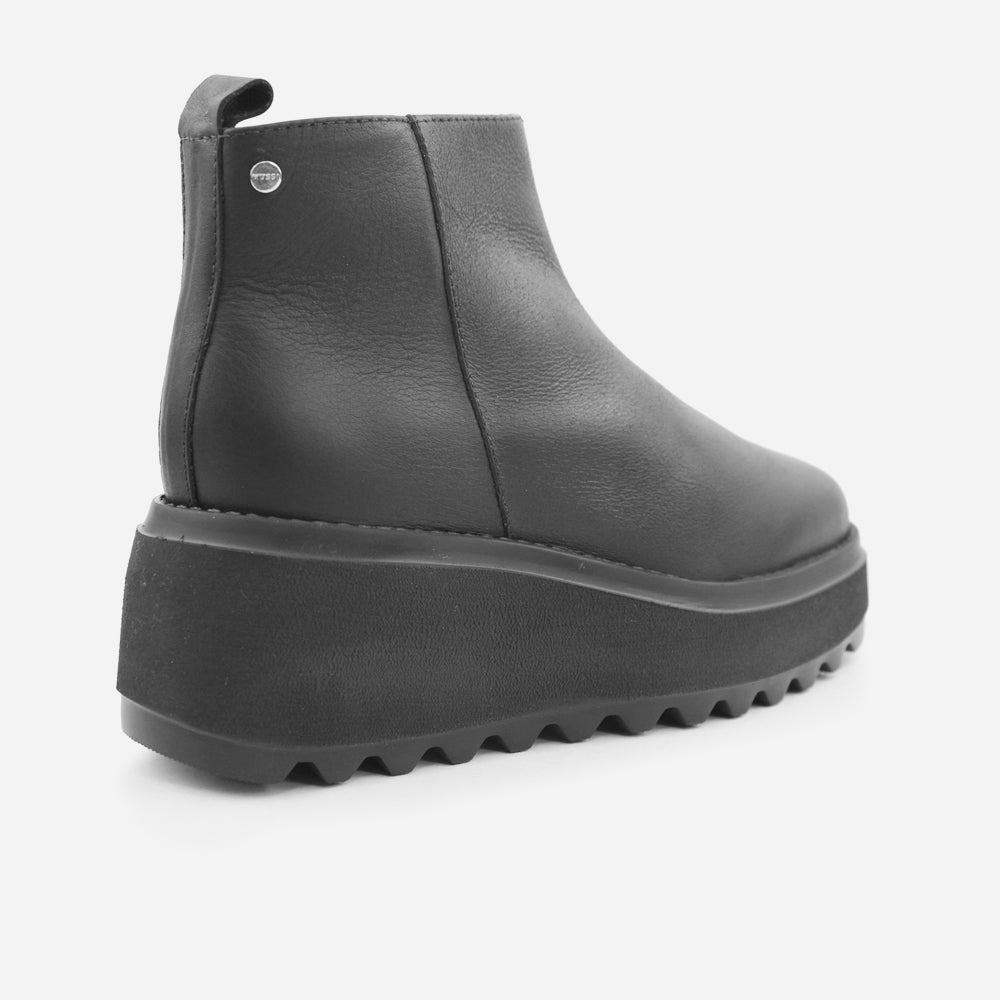 Botin flatform dakota de cuero para mujer - Negro