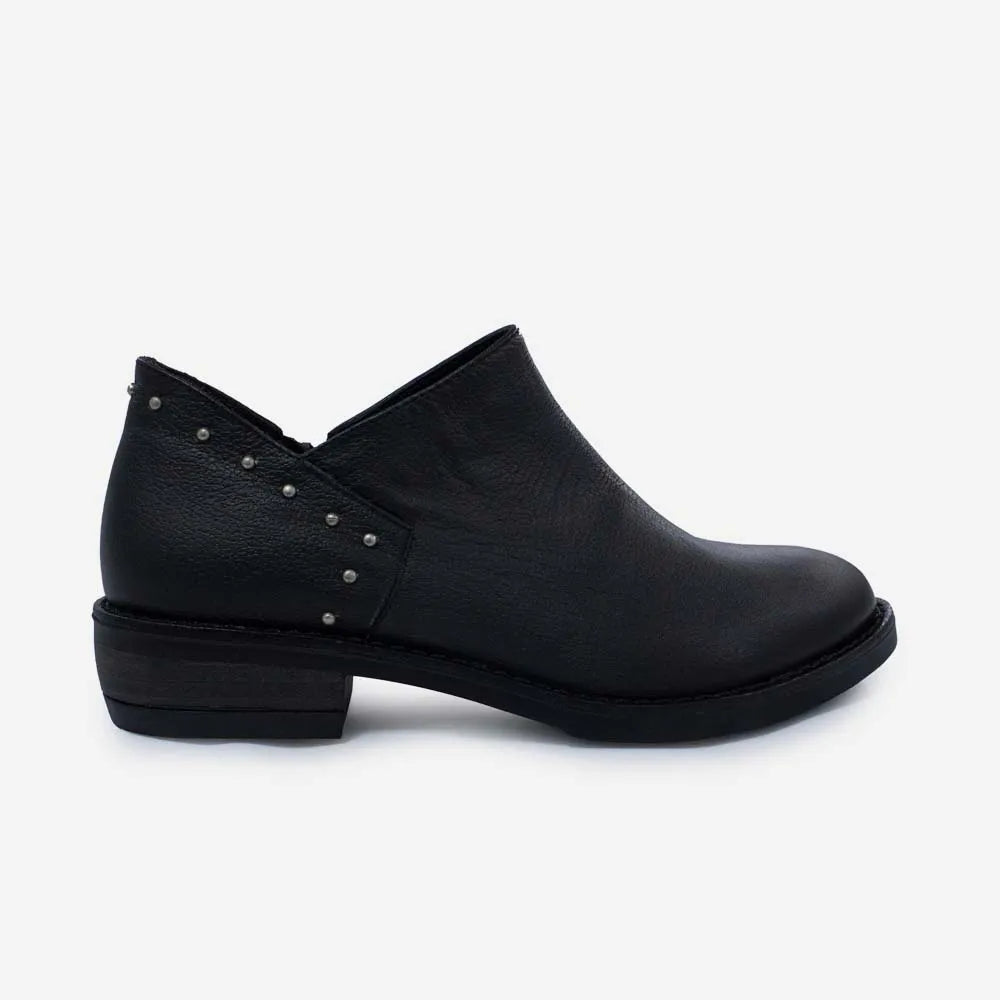 Botin plano ciciele de cuero para mujer - Negro