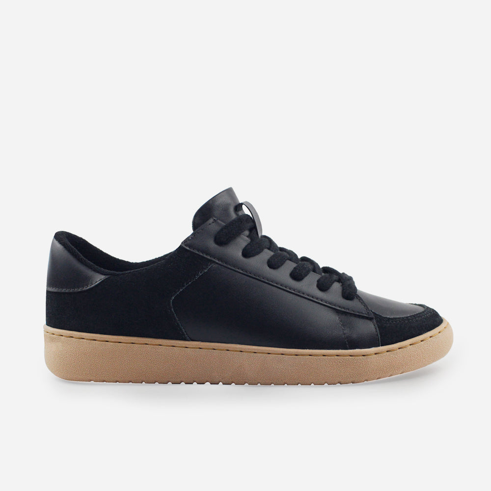 Tenis Sneakers electro de cuero carnaza para mujer - Negro