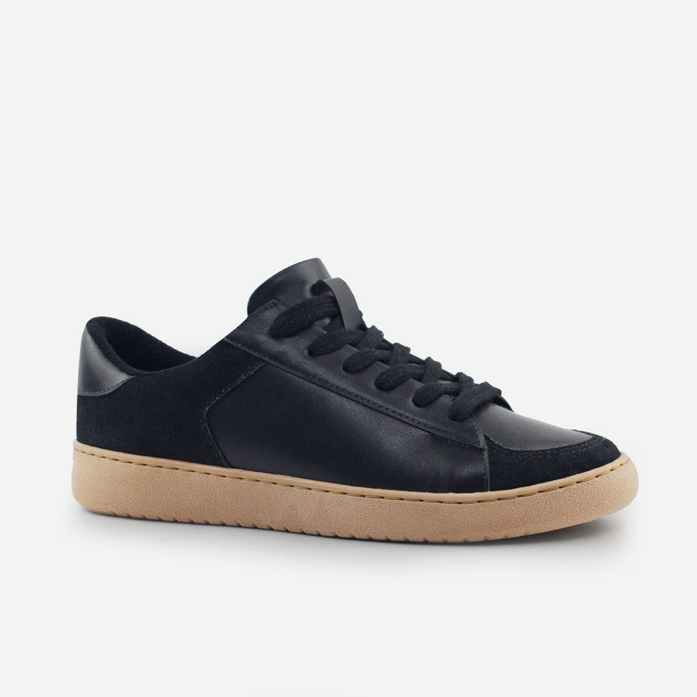 Tenis Sneakers electro de cuero carnaza para mujer - Negro