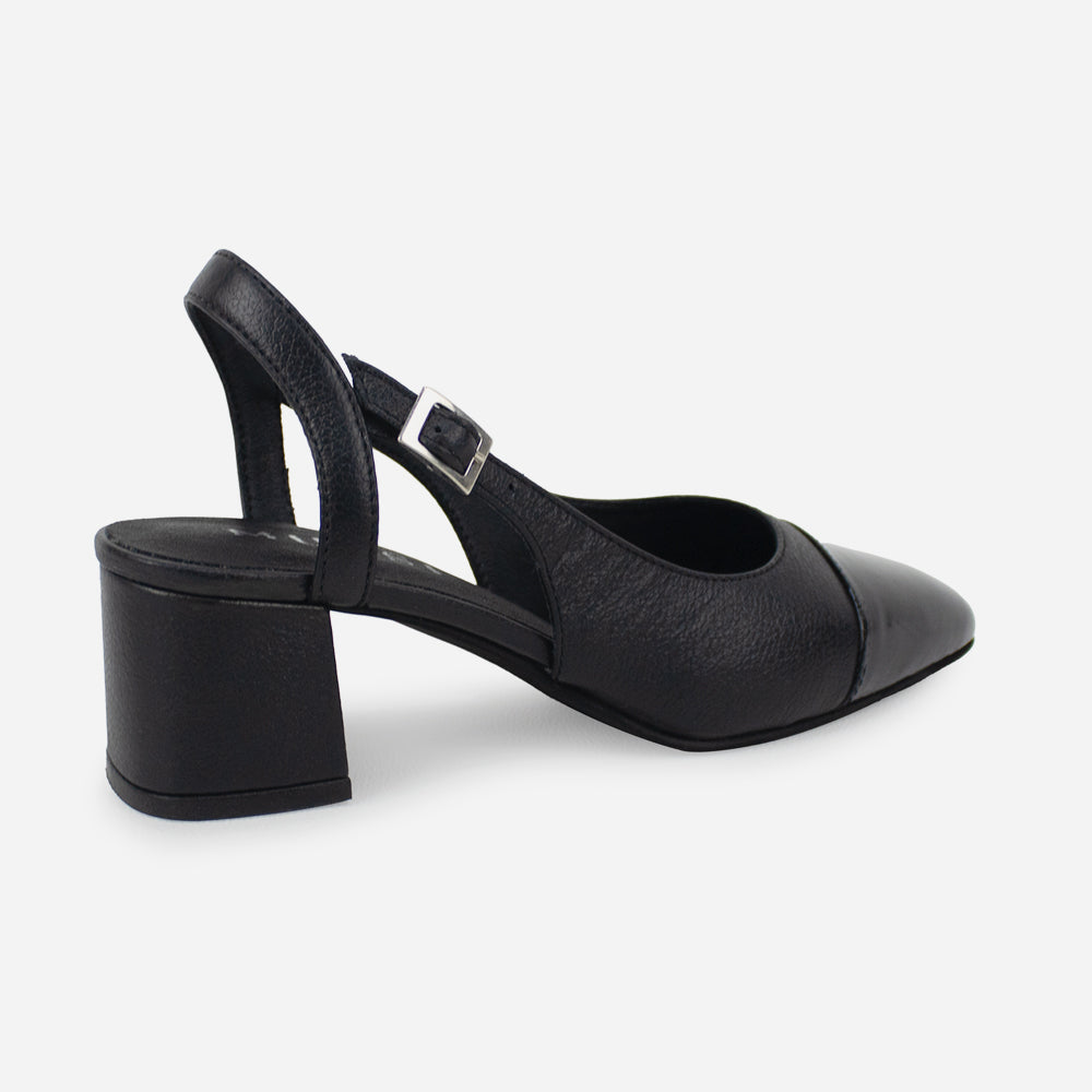 Tacones lori de charol para mujer - Negro