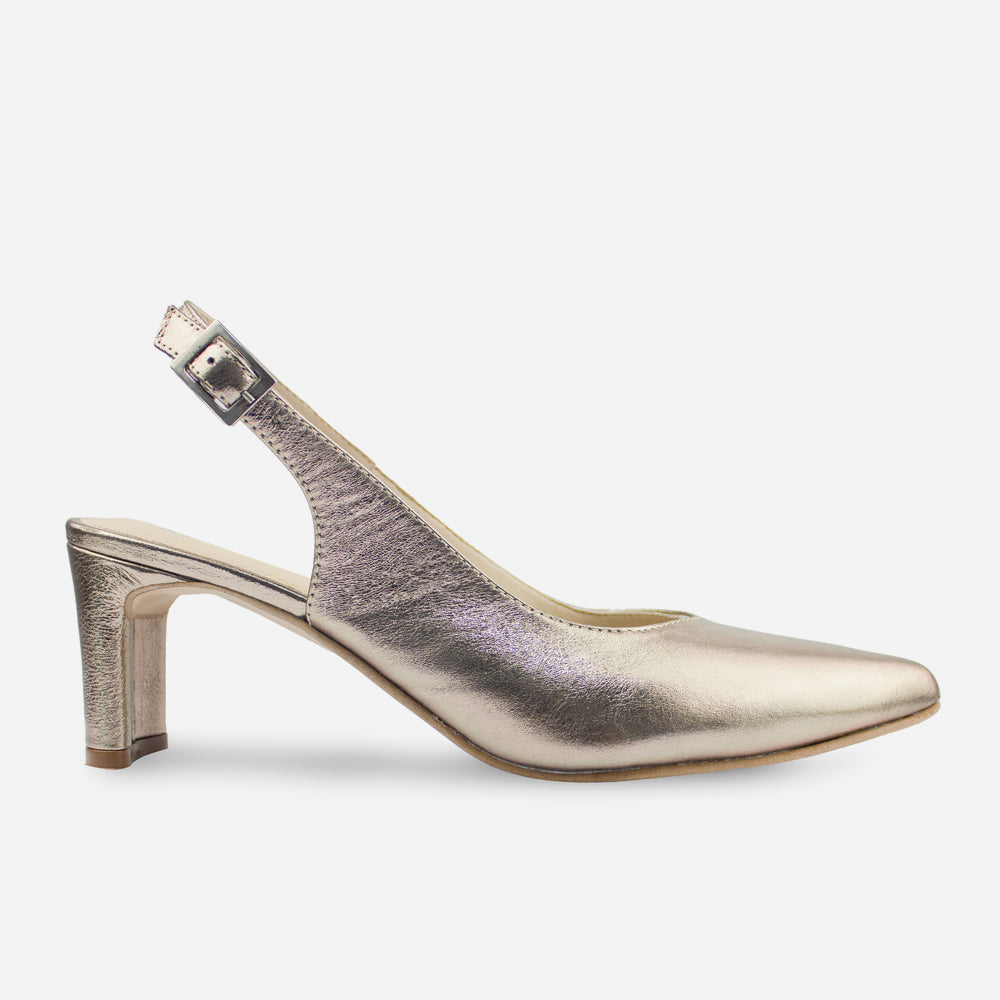 Tacones antilen de cuero para mujer - Bronce