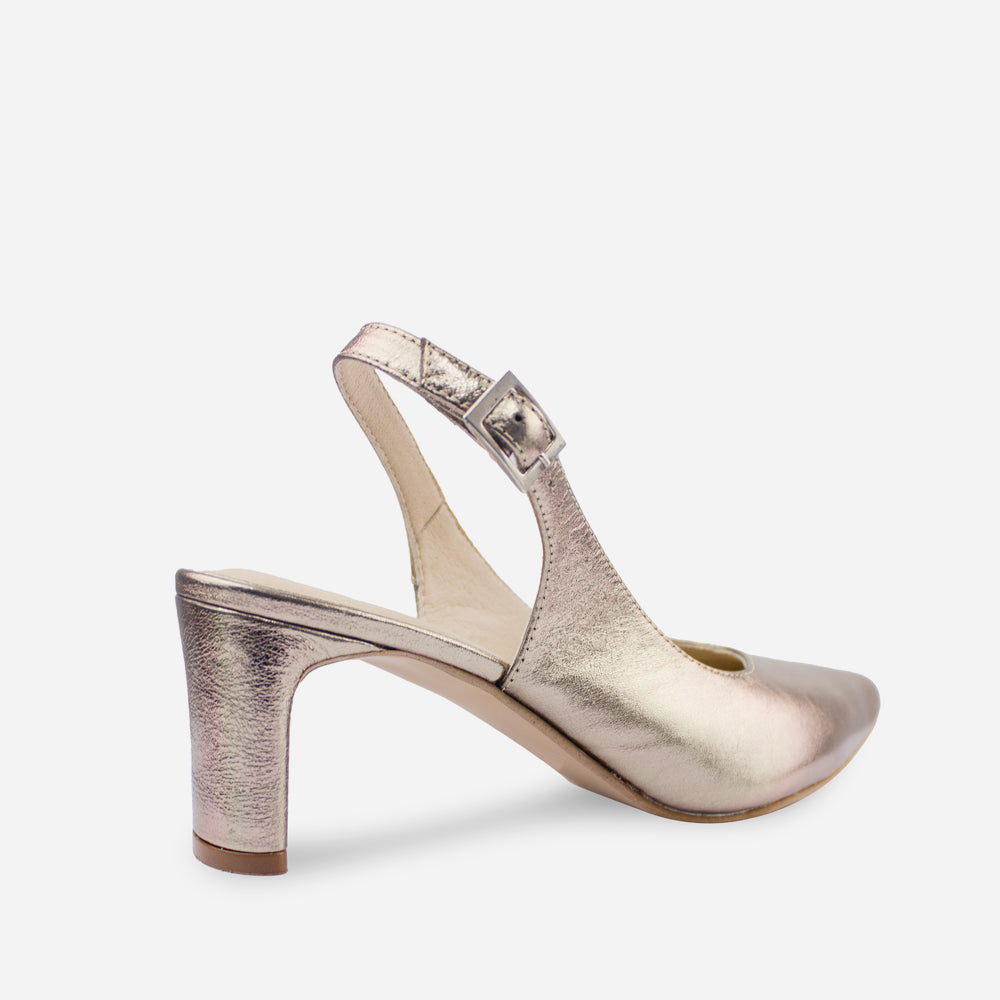 Tacones antilen de cuero para mujer - Bronce