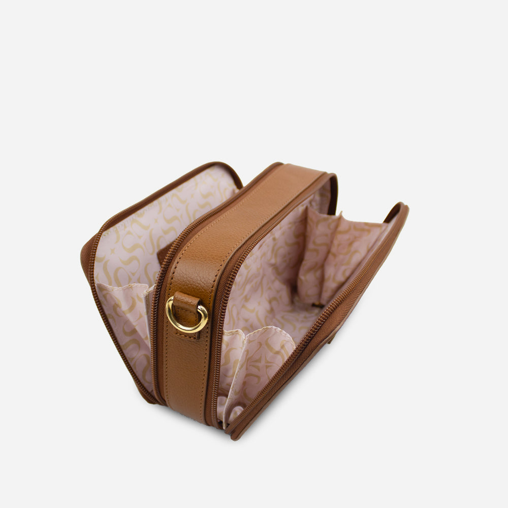 Bolso manos libres garnet de cuero para mujer - Miel