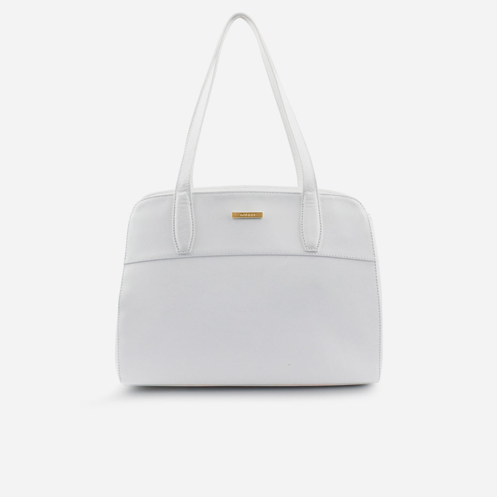 Cartera odona de cuero para mujer - Blanco