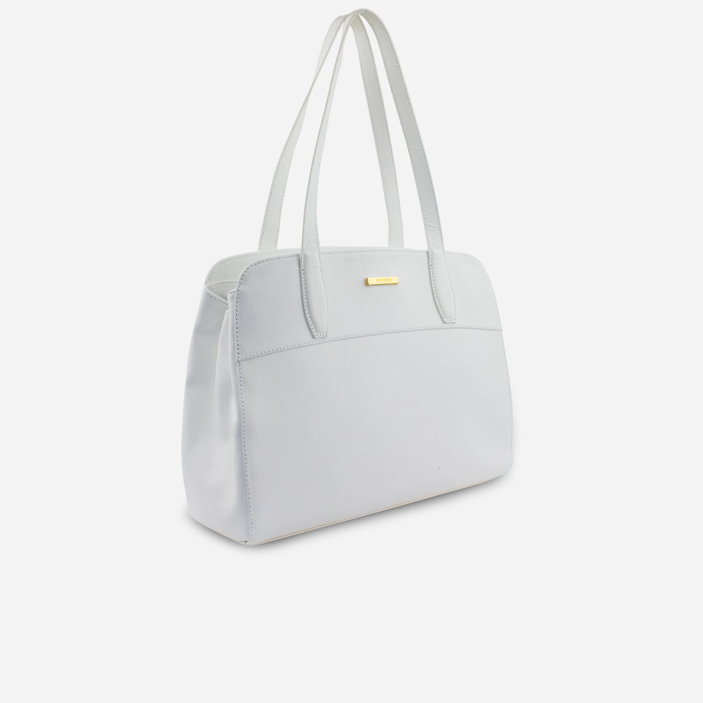 Cartera odona de cuero para mujer - Blanco