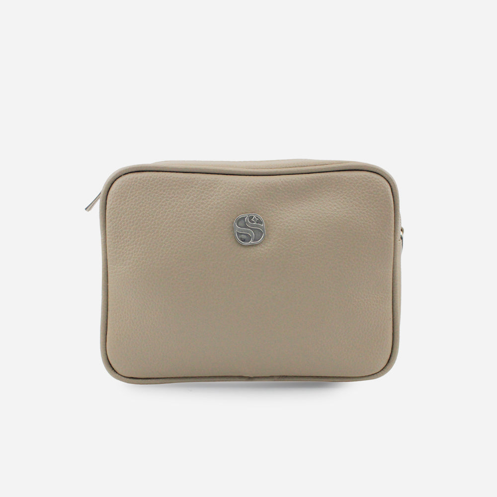 Bolso manos libres asa de cuero para mujer - Taupe