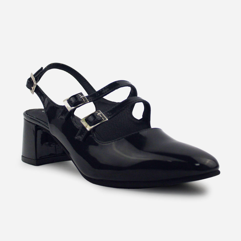 Tacones denim de sintético para mujer - Negro