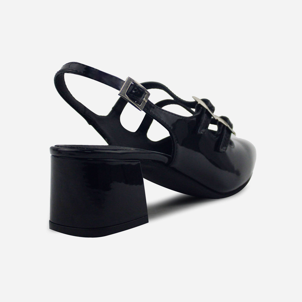 Tacones denim de sintético para mujer - Negro