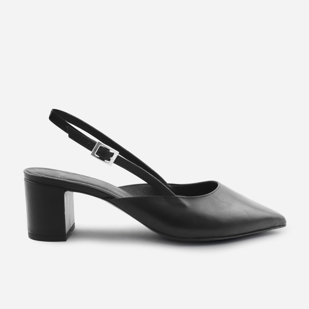 Tacones zahara de cuero para mujer - Negro