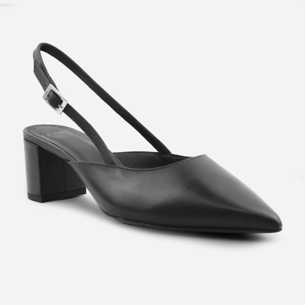 Tacones zahara de cuero para mujer - Negro