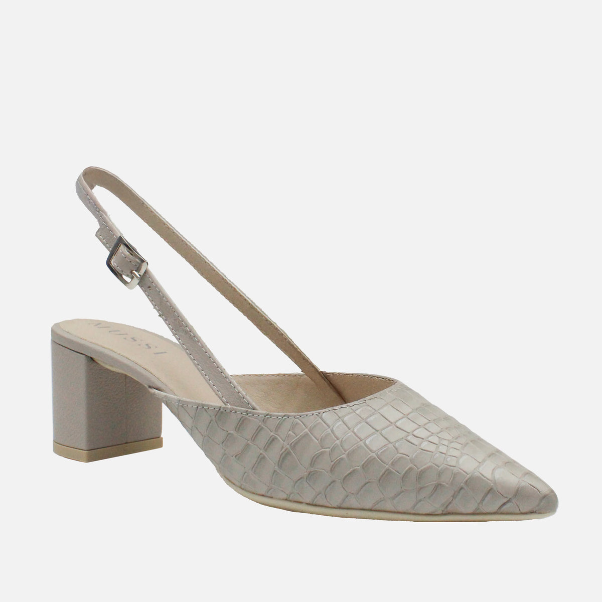 Tacones zahara de cuero para mujer - Gris