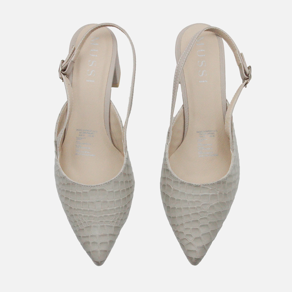 Tacones zahara de cuero para mujer - Gris