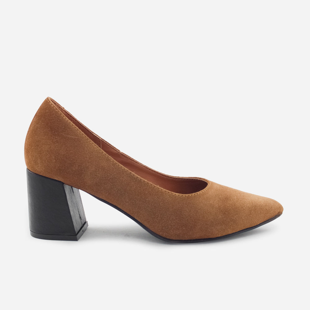 Tacones emilia de cuero para mujer - Miel