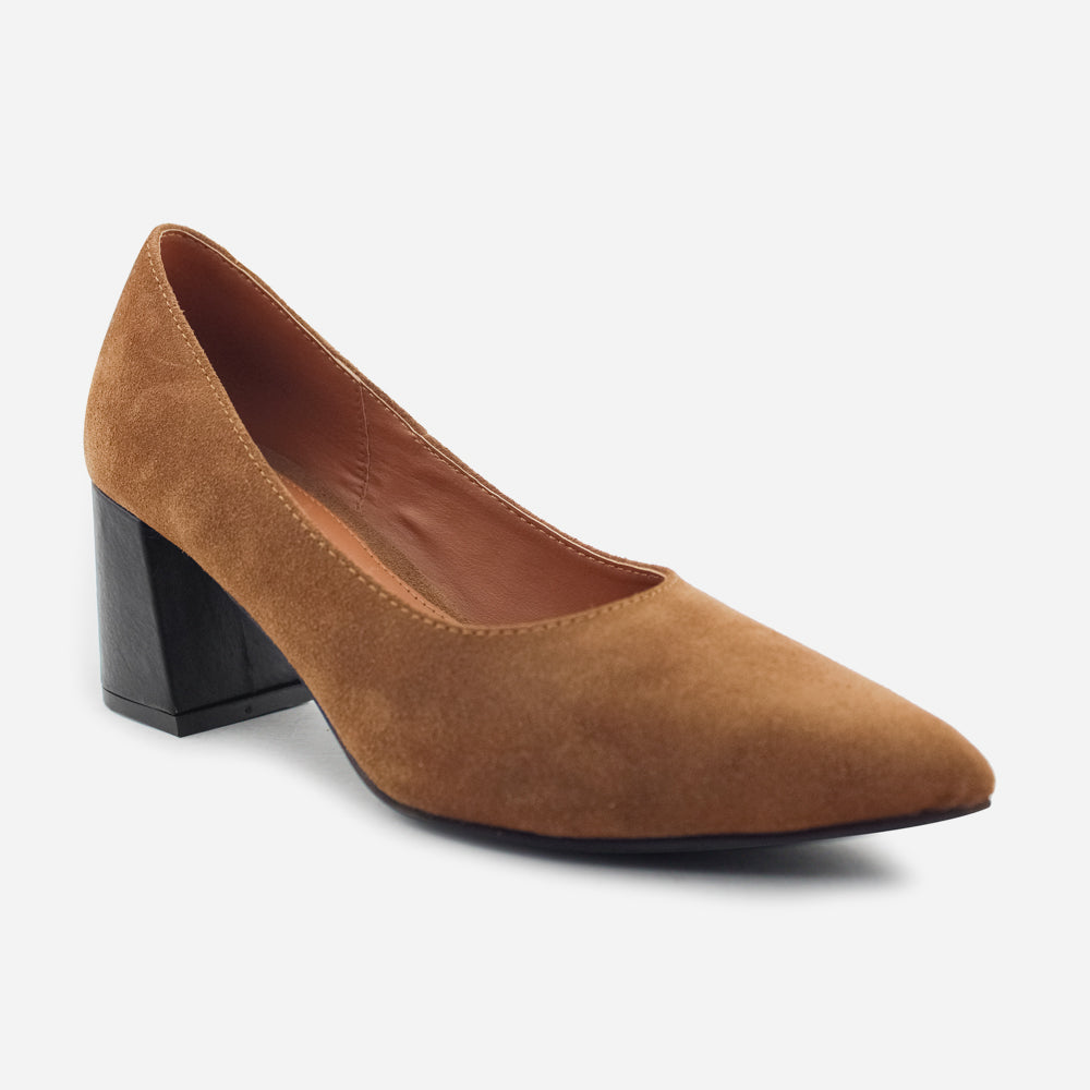 Tacones emilia de cuero para mujer - Miel