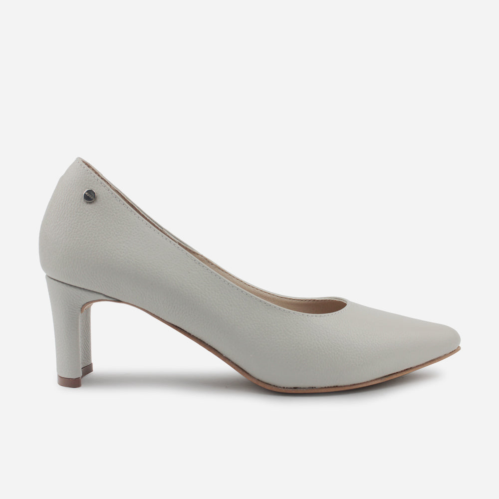 Tacones angelica de cuero para mujer - Gris