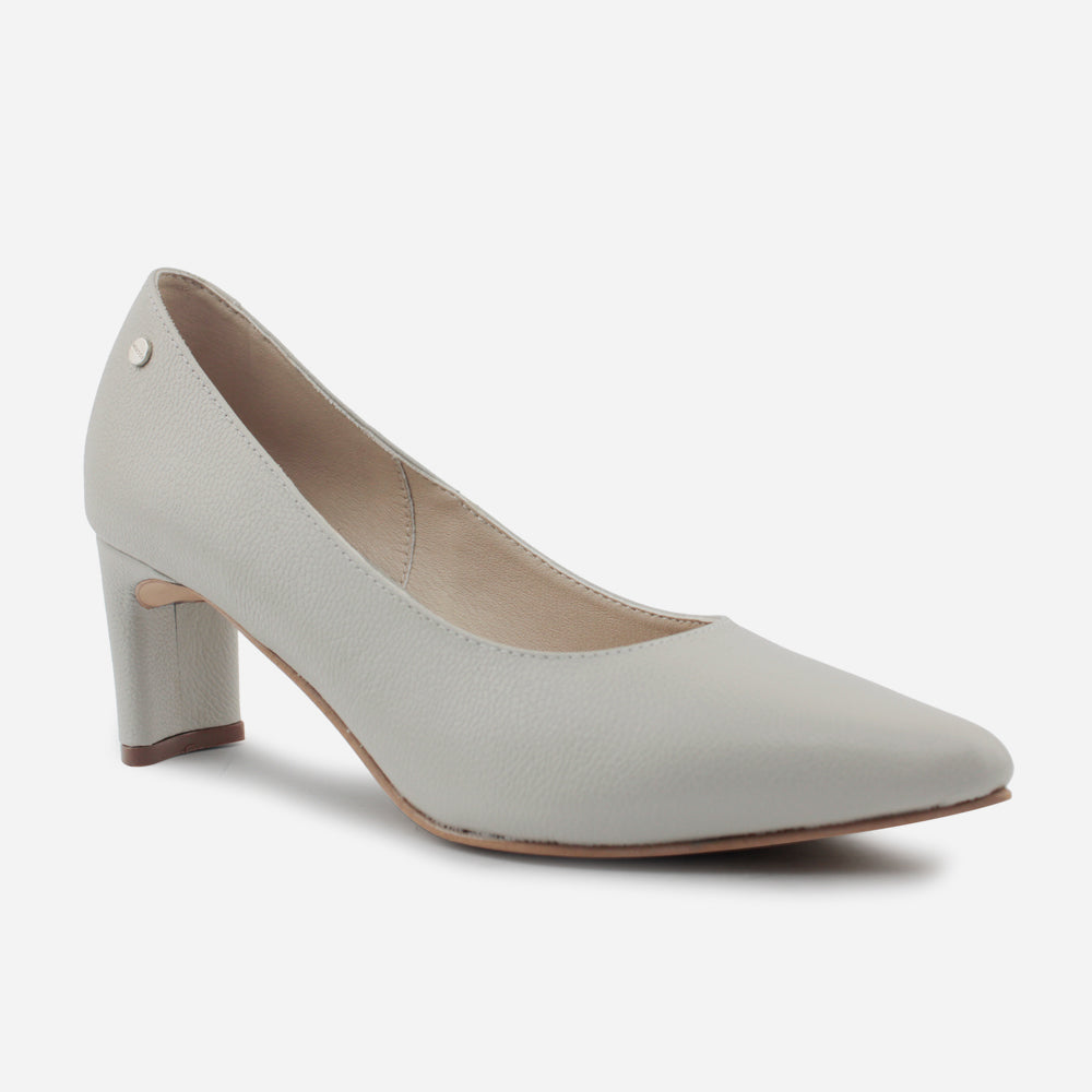 Tacones angelica de cuero para mujer - Gris