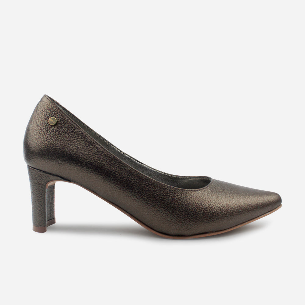 Tacones angelica de cuero para mujer - Bronce