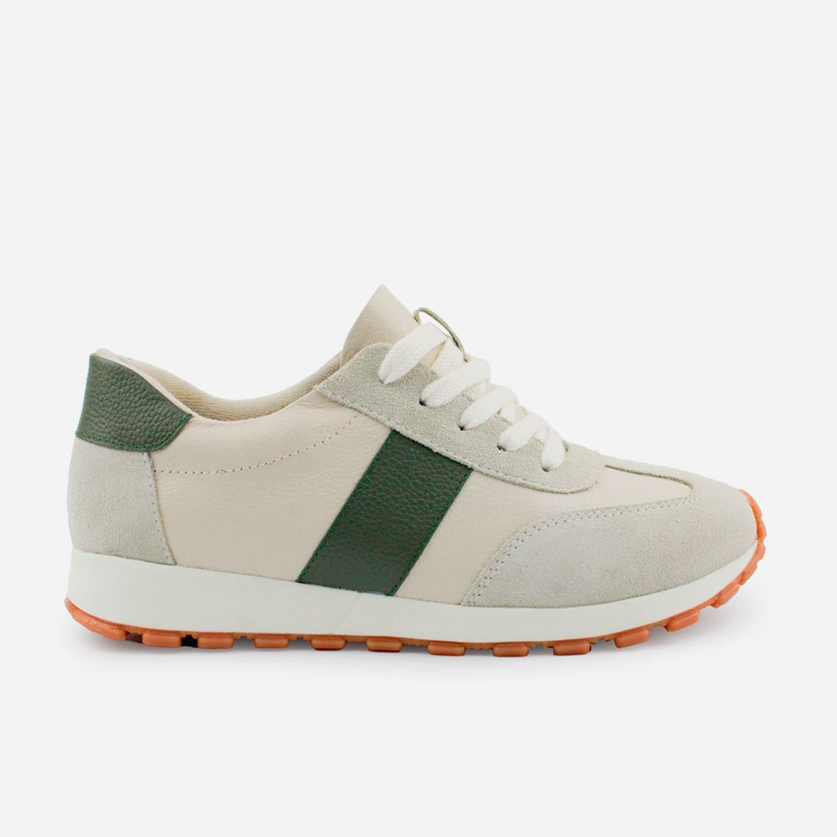 Tenis Sneakers glyn de cuero carnaza para mujer - Verde