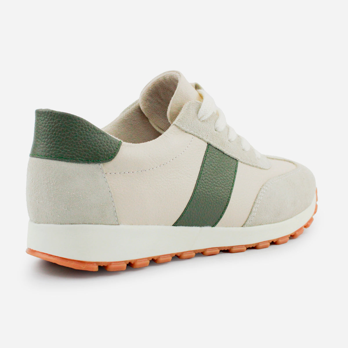 Tenis Sneakers glyn de cuero carnaza para mujer - Verde