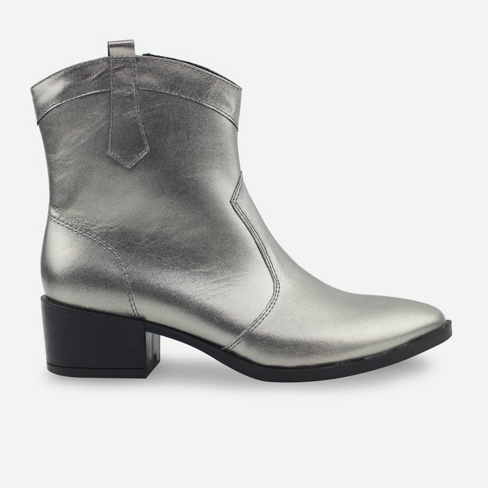 Botin texano messy de cuero para mujer - Fusil