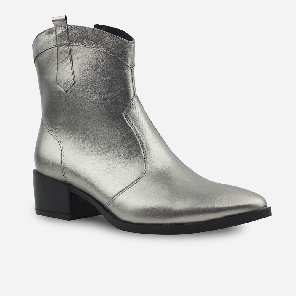 Botin texano messy de cuero para mujer - Fusil