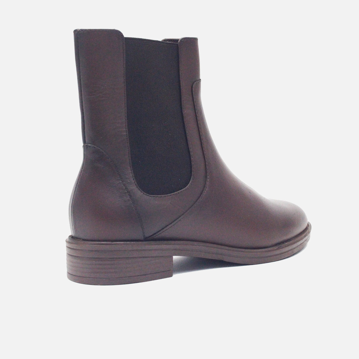 Botin plano scarlett de cuero para mujer - Café