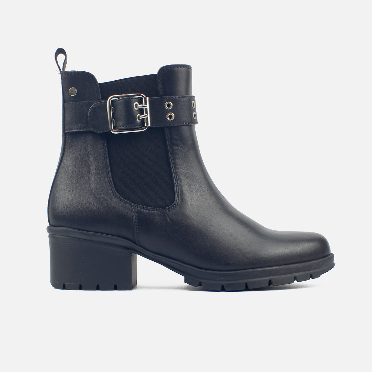 Botin tacon pia de sintético para mujer - Negro