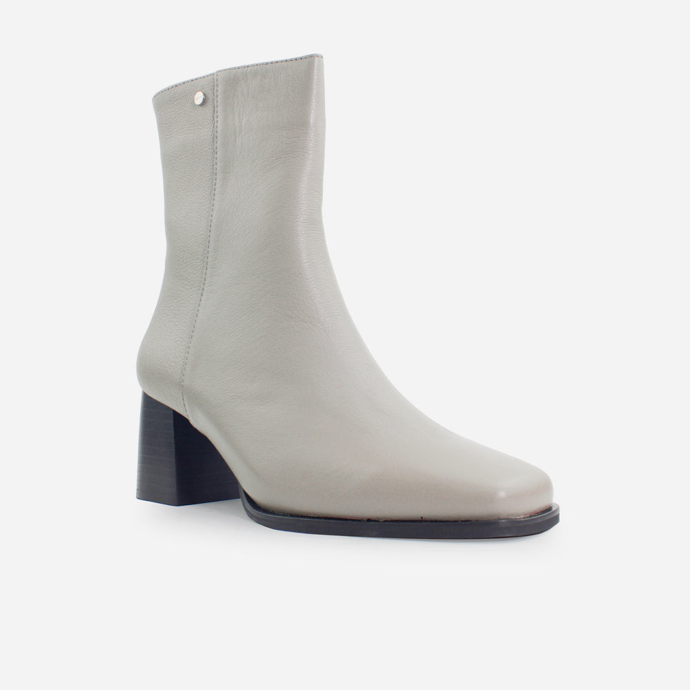 Botin tacon clio de cuero para mujer - Gris