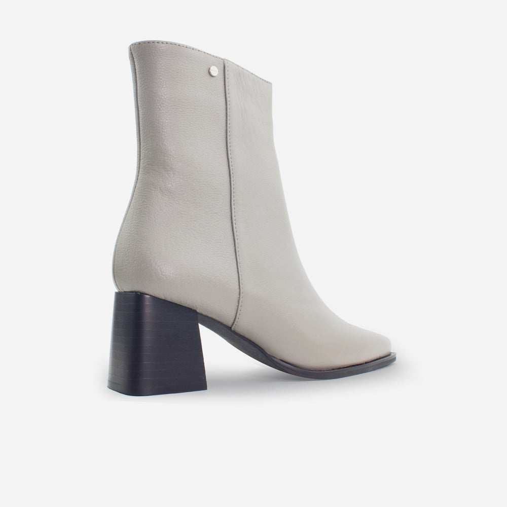 Botin tacon clio de cuero para mujer - Gris