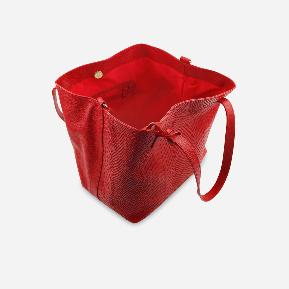 Cartera eleonor de cuero para mujer - Rojo