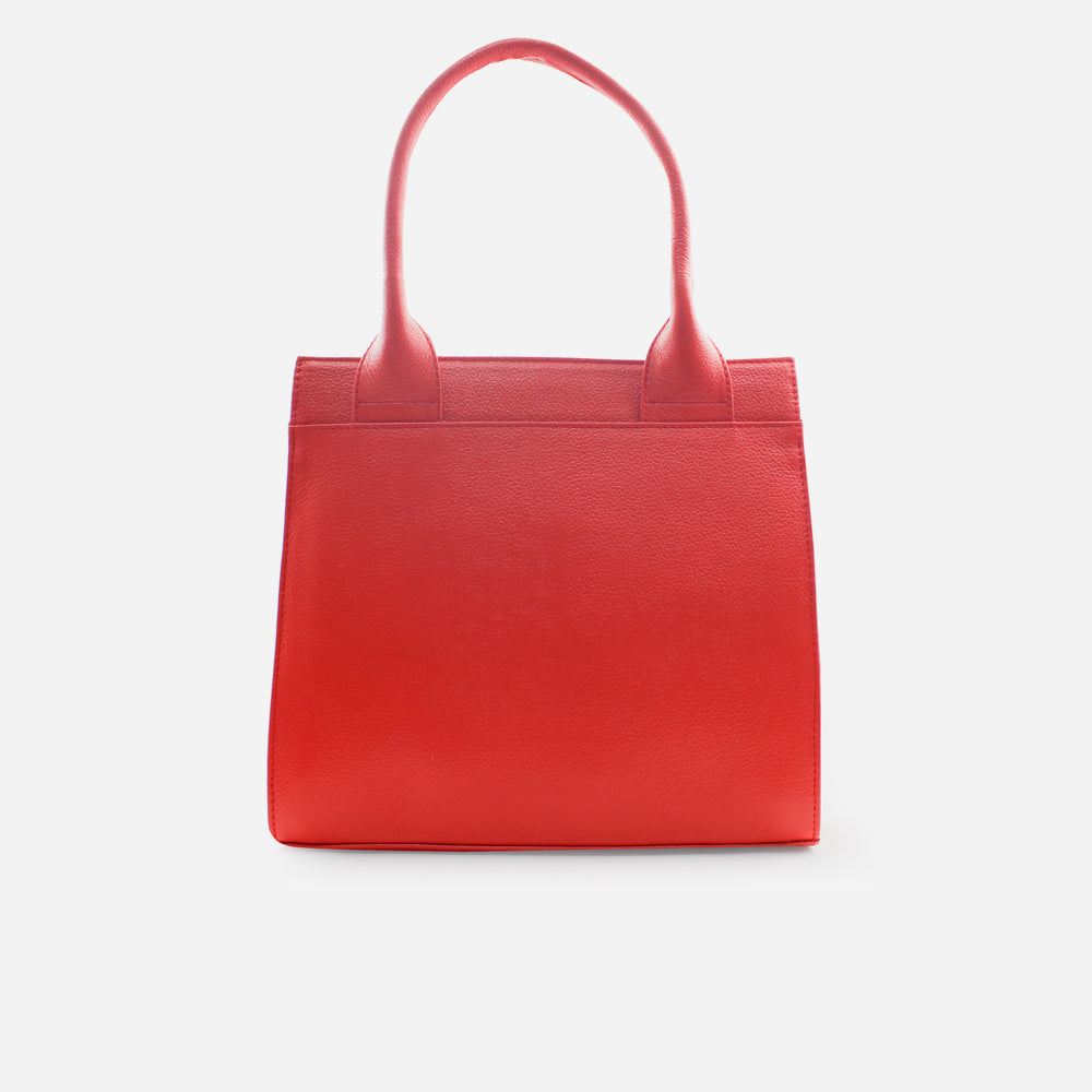 Cartera jada de cuero para mujer - Rojo