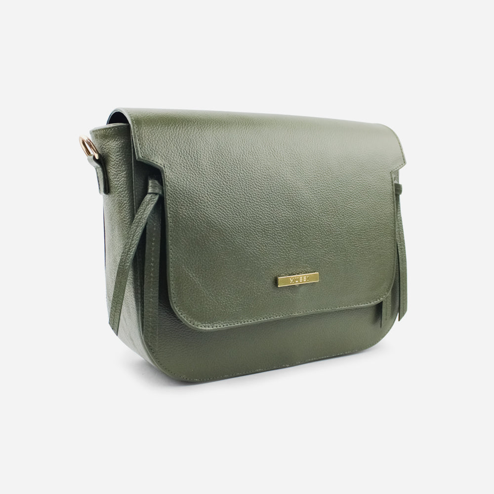 Bolso manos libres matilda de cuero para mujer - Verde