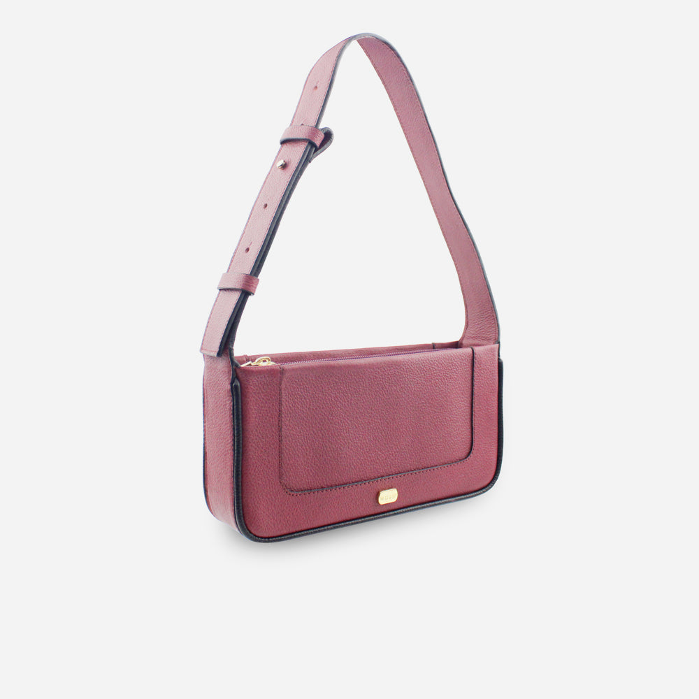 Bolso manos libres rubi de cuero para mujer - Vino