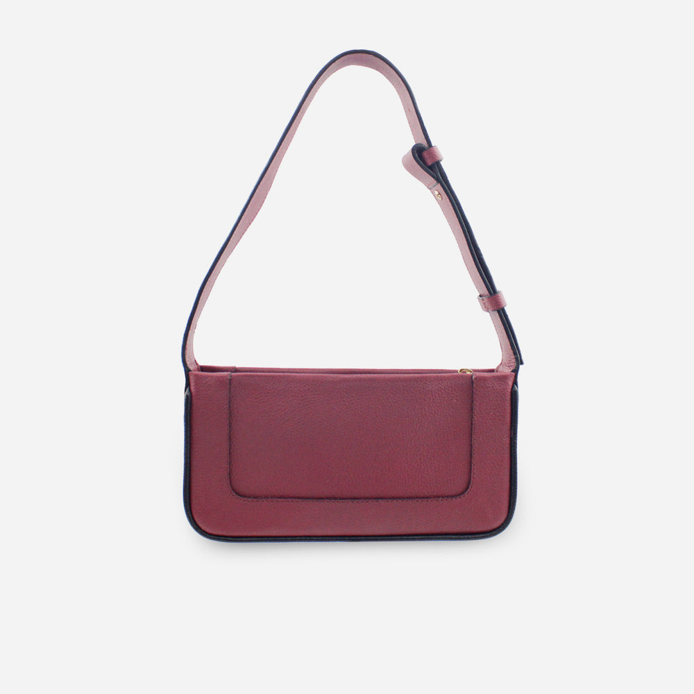 Bolso manos libres rubi de cuero para mujer - Vino