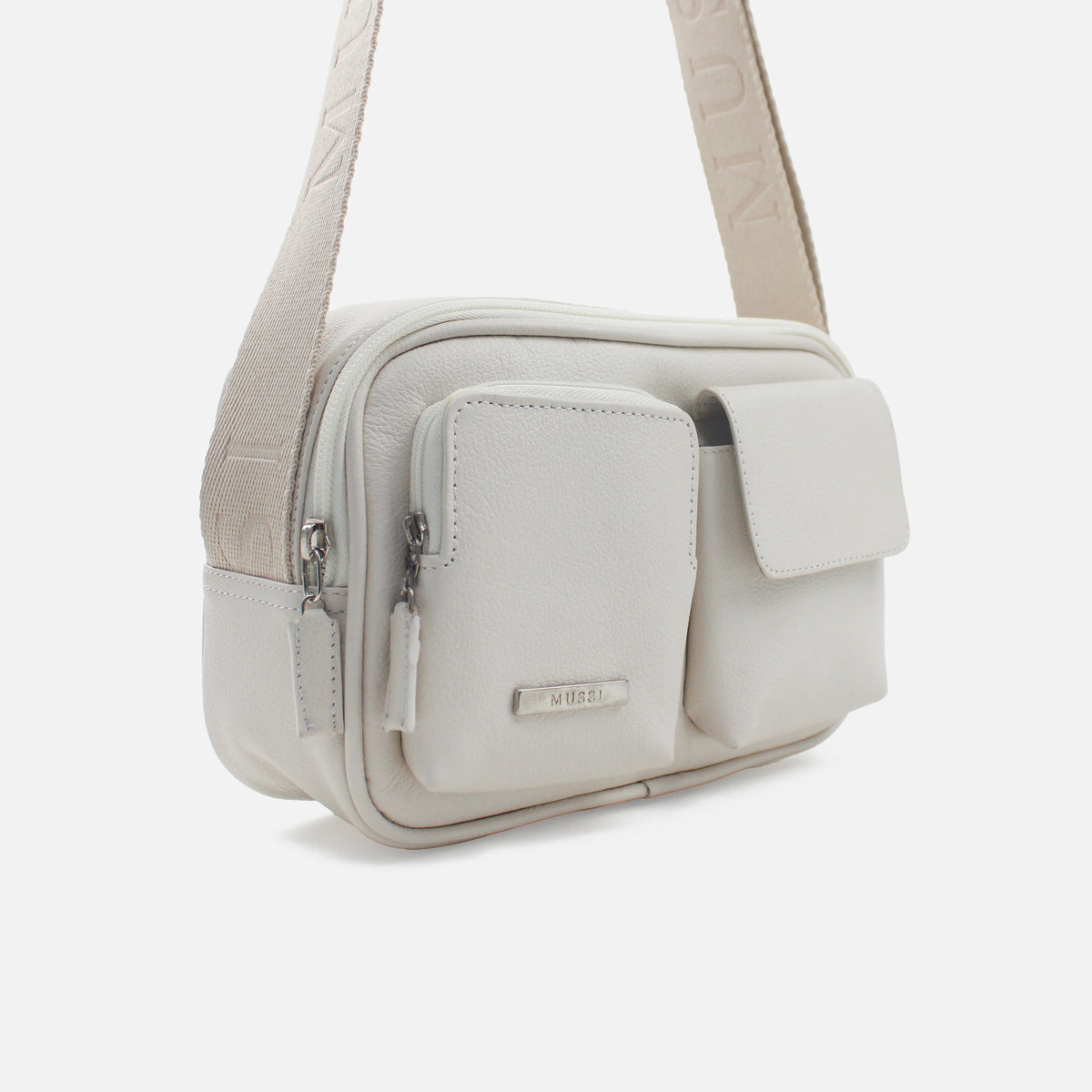 Bolso manos libres elia de cuero para mujer - Hueso