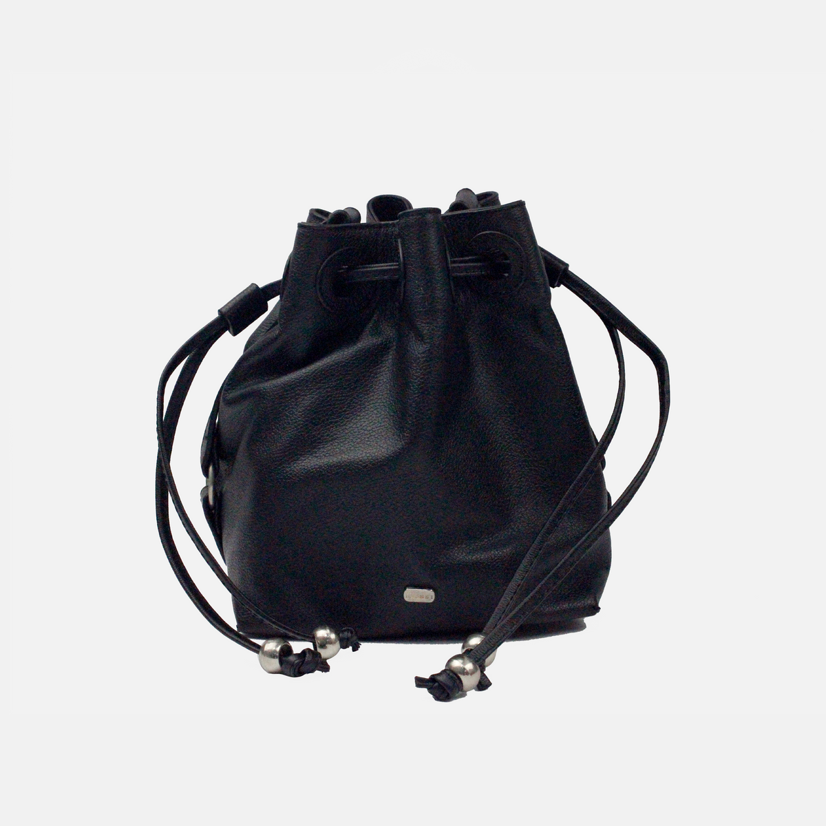 Bolso manos libres estelar de cuero para mujer - Negro