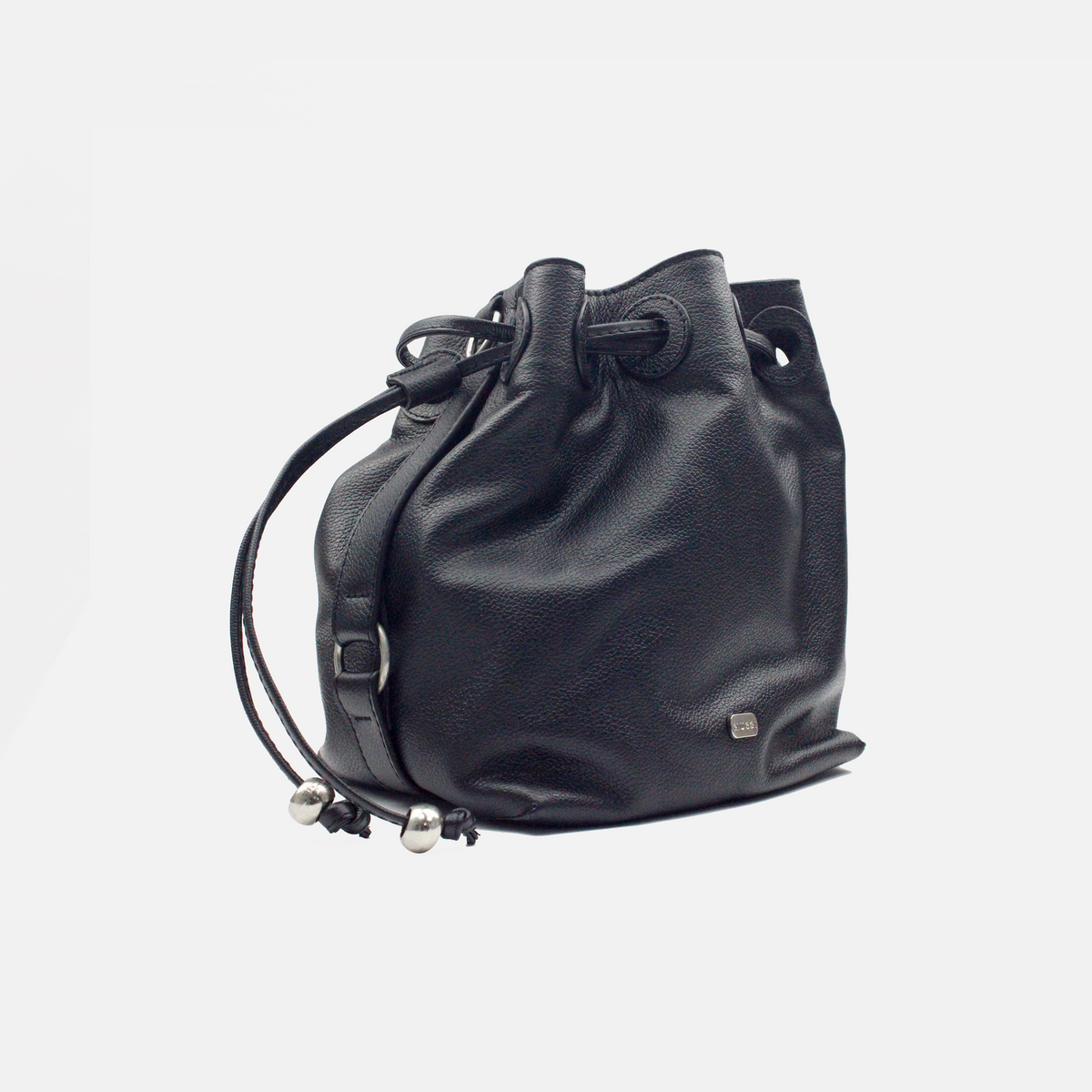 Bolso manos libres estelar de cuero para mujer - Negro