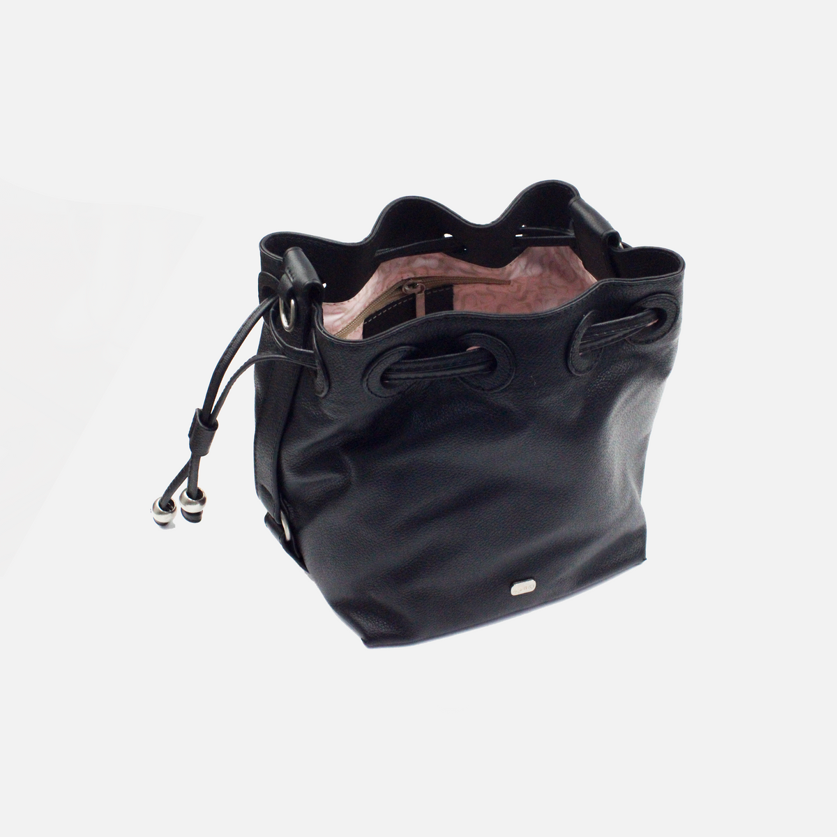 Bolso manos libres estelar de cuero para mujer - Negro