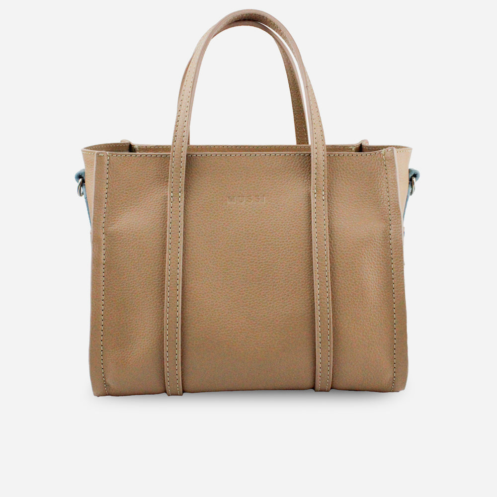 Bolso de mano madison de cuero para mujer - Taupe