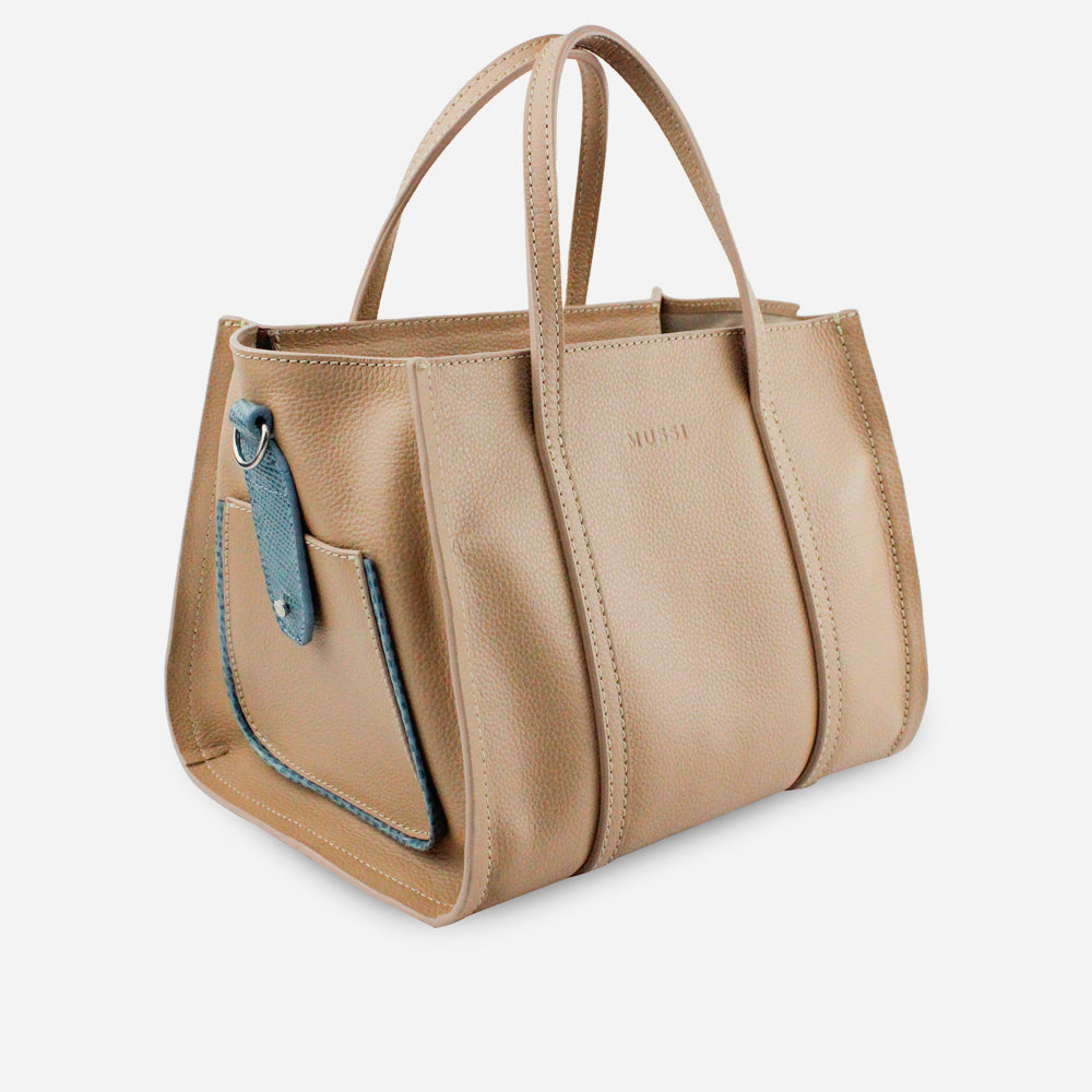 Bolso de mano madison de cuero para mujer - Taupe