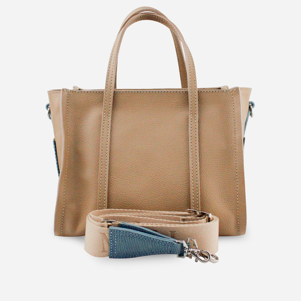 Bolso de mano madison de cuero para mujer - Taupe