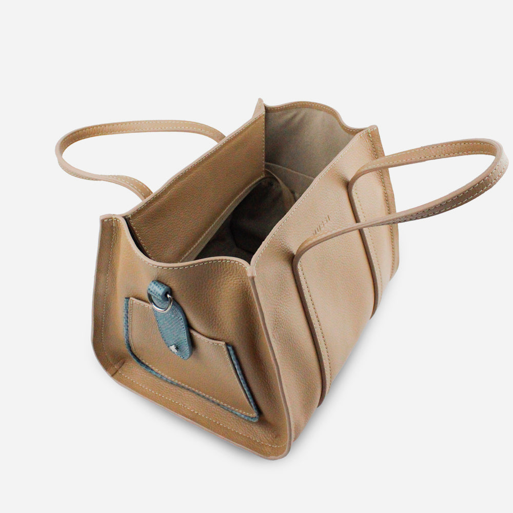 Bolso de mano madison de cuero para mujer - Taupe