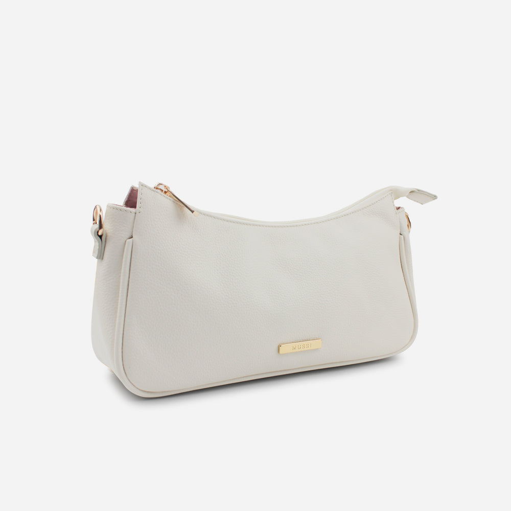 Bolso manos libres stirling de cuero para mujer - Hueso