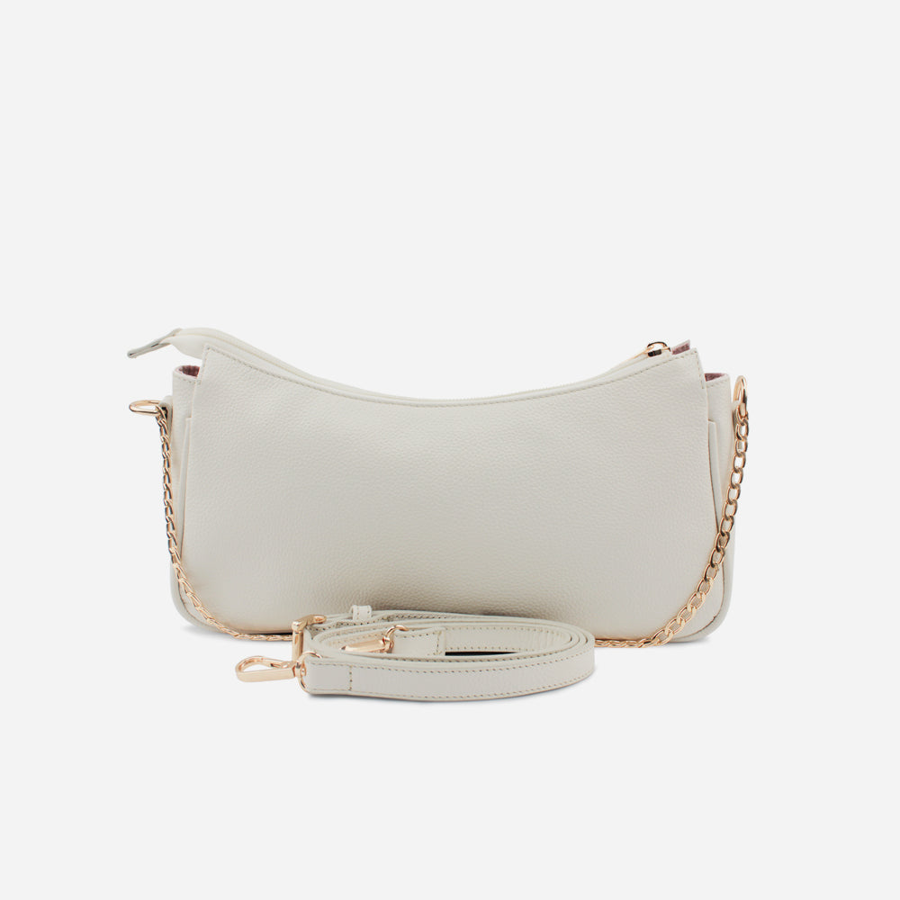 Bolso manos libres stirling de cuero para mujer - Hueso