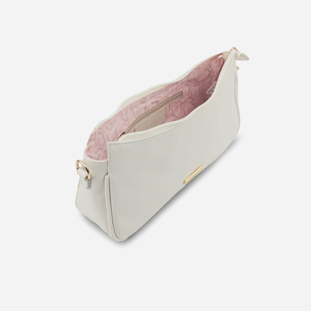 Bolso manos libres stirling de cuero para mujer - Hueso